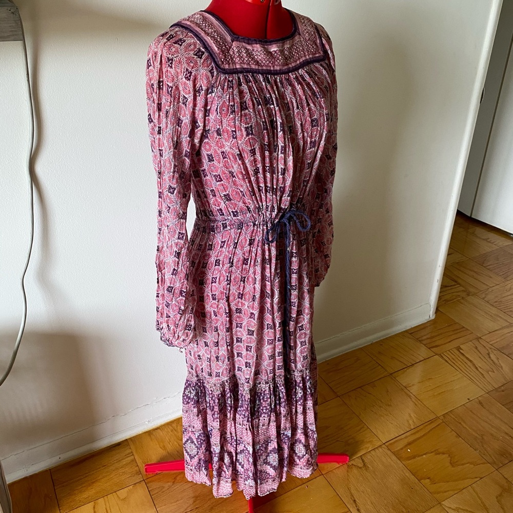 Genuine 70’s Vintage Peasant Dress Boho Drawstring